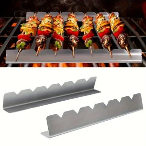 2pcs Kebab Rack Kebab ยืน Skewer ผู้ถือ Universal เหมาะสําหรับบาร์บีคิวสําหรับห้องครัว Patio Home Outdoor Camping BBQ เครื่องมือใหม่