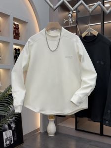 Double-Sided Fleece Sweatshirt Half-High Collar Solid Color Base Layer Warmth Inner Wear Casual Loose Fit Youthful Style