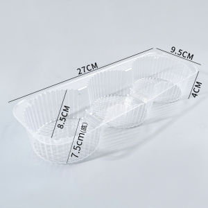 กล่องบรรจุภัณฑ์ขนมเจ็ดวันพลาสติกโปร่งใส กล่องบรรจุภัณฑ์ขนมปังสำหรับอบ กล่องรองฐานสี่เหลี่ยม กล่องบรรจุภัณฑ์ขนมจีนแผ่นดินใหญ่