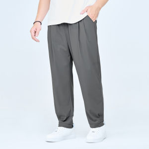 Loose Fit Ice Silk Pants for Men Thin Cool Feeling Air Conditioning Pants plus Size Long Trousers Trendy Casual Pants