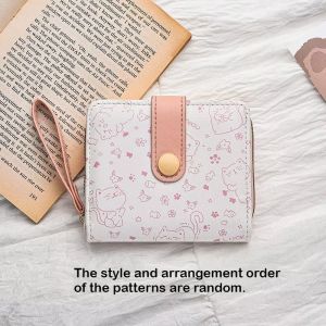 1pc Everyday Playful Cat Mini Wallet - Compact Zipper Multi-Card Holder with Wrist Strap Lightweight Gift for Women/Teachers