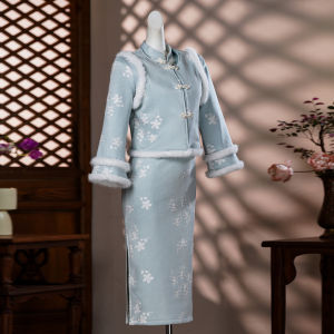 Bộ Đầm Cheongsam Ấm Áp và Dày