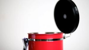 1.5L/1.8L Coffee Bean Jar Airtight Canister Stainless Steel With Scoop One Way Valve Cannister