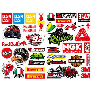 2 Sets of A4 Size PVC Material Car Styling Monster Energy Stickers Motorcycle Fuel Tank Side Strip Stickers Scooter Body Decoration Sponsor Stickers Suitable for Honda NC750 Click V2 V3 Vario 125 YAMAHA NMAX XMAX 300 YZF R15 V4 V3