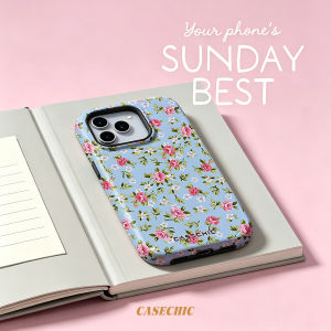 Potdemiel | Light Blue Square Grid For Case For iPhone 17 16 15 Pro Max TPU Anti-Scratch Outer Shell Raised Screen CaseChic