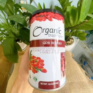 Kỷ Tử Khô Organic Traditions Nhập Khẩu Mỹ - Kỷ Tử Đỏ Hữu Cơ Sấy Khô Hộp 454gr