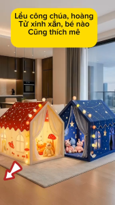 [HOẢ TỐC] Lều Cho Bé Size Lớn Dài 1.6 Mét - Bé Chơi Thoải Mái - Góc Riêng Cực Chill Cho Bé