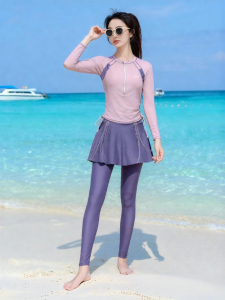 XTEP | Waist Shaping Long Sleeve and Pants Separate Swimming Suit