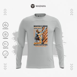 Madaha Kaos Baju Lengan Panjang Dry fit Jersey Olahraga Mountain Climbing more worry less