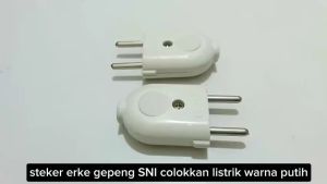 Steker Gepeng Erke Warna Putih SNI Colokan Listrik