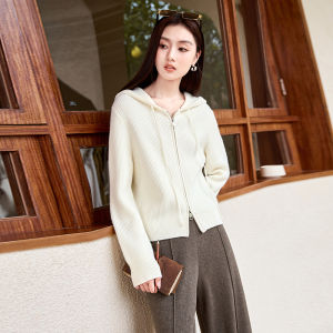 XIANGYING | Hooded Pink Cozy Loose Knitted Cardigan