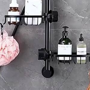 Kệ Nhà Tắm Bằng Nhôm Có Thể Điều Chỉnh Không Cần Khoan Giá Để Đồ Tắm Dầu Gội Xà Phòng Giỏ Đựng Đồ Nhà Bếp Xoay 360 Độ °   Có Thể Xoay Được Gắn Tường