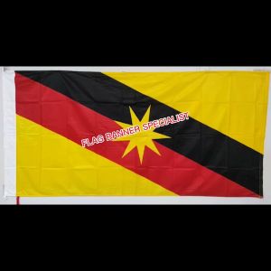 *Stok Sedia Ada* 3 x 6 kaki Bendera Sarawak Polymesh Kain Tebal Berkualiti