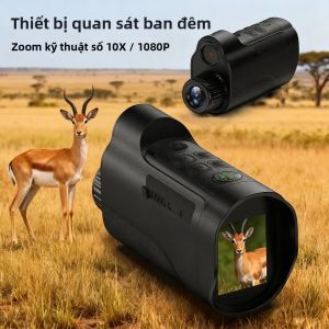 Kính Nhìn Đêm Đơn Thị HD 1080P Zoom Kỹ Thuật Số 10X Hồng Ngoại Tích Hợp Chức Năng Chụp Ảnh & Quay Video Hỗ Trợ Tìm Kiếm Ngoài Trời Trong Bóng Tối Hoàn Toàn
