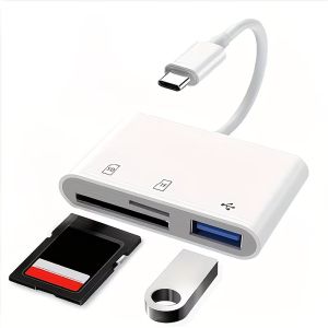1pc 3-in-1 USB C to SD Card Reader with SD USB 3 Ports High-Quality Memory Card Adapter for iPhone 15/16 Pro Max iPad Pro/Air/