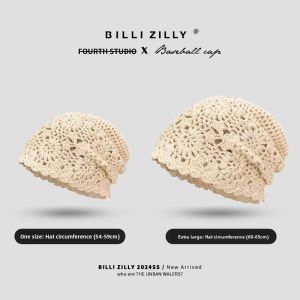 BILLI ZILLY | Handmade Knitted Beanie Hat for Women and Children Thin Lightweight Lacy Retro Style