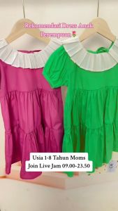 Dress Anak Perempuan - Kerah Ruffle Pita Belakang