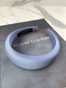 Elegant Blue Satin Wide Hairband High Top Sponge Headband Womens Fashion Spring Summer Hair Accessory Korean Style Hairband