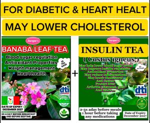 BANABA+INSULIN(PERFECT COMBINATION)FOR HEART PROBLEM DIABETIC LOWER CHOLESTEROL 50 TEA BAGS