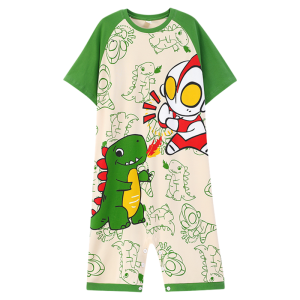 miiow | Pure Cotton Catman Childrens Sleepwear Short Sleeve Onesie Cartoon Boy Home Clothes Suitable For All Seasons And Ages