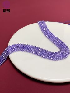 สร้อยคอ สร้อยข้อมือ โซ่กระดูกไหปลาร้าสีม่วงธรรมชาติ 3 มม. ทรงกลม ทรงมุม ทำมือ DIY เครื่องประดับแฟชั่นใหม่