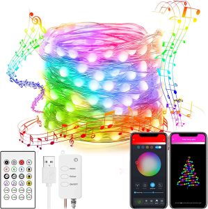 Dài 10 Mét 16 Triệu Màu Đèn Led RGB Liestream Chớp Nháy Theo Nhạc Đèn Trang Trí Phòng Ngủ Noel Sử Dụng App Và Remote