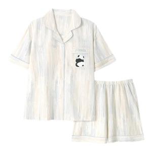 Bộ đồ ngủ nữ MiiOW Cat Person làm bằng vải cotton tay ngắn có đệm ngực thoải mái