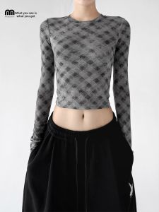 MUYUZI | Retro Round Neck Long Sleeve T-Shirt