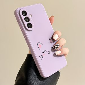 Cartoon Cat Pattern Phone Case For Samsung Galaxy S26 S25 Edge S24 S23 S22 S21 S20 S10 Note 20 10 Ultra Plus Soft Silicone Cover