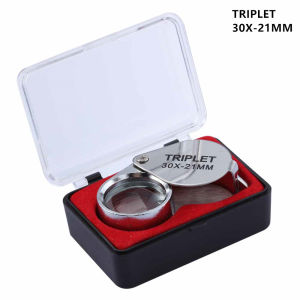10-30X Pocket Loupe Kính Lúp Cầm Tay Kính Bộ Ba Cho Trang Sức Kim Cương Thợ Kim Hoàn Mắt Đọc Kính Lúp Có Thể Gập Lại Dụng Cụ