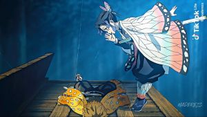 Set 80 Sticker Trùng trụ Kochou Shinobu dán laptop điện thoại đàn guitar mũ bảo hiểm vali