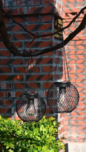 Outdoor Hanging Solar Lights Lampu Solar Light Outdoor Garden Metal Hanging Lights Decorative Lighting Garden Lights