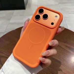 Orange Liquid Silicone Phone Case Cover For Magsafe iPhone 17 Pro Max Air 16 Mag Safe 17Pro iPhone17 iPhoneair 16Pro Accessories