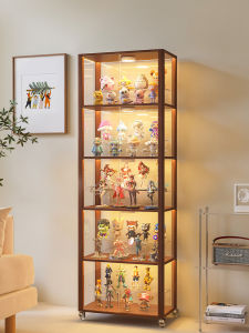 Acrylic Display Cabinet with Light Labubu Dustproof Storage Shelf Home Use Cartoon Toy Showcase Museum Quality Display Case