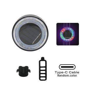 Đèn Hậu Xe Đạp Năng Lượng Mặt Trời Nhiều Màu Sắc Sạc Type-C Đèn Báo Hiệu Thông Minh Phụ Kiện Xe Đạp Dễ Lắp Đặt