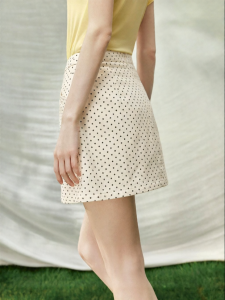 SUSHE | French Retro Polka Dot High Waist A-Line Short Dress Autumn