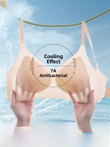 miiow | Cat Person Soft Support Bra Womens Summer Thin Cool Feeling Breathable Seamless Anti-Sagging Wireless Underwear Small Chest Illusion