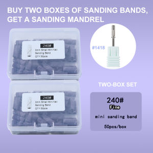 1/2 Box 3mm Nail Sanding Bands 150/240/320/400 Grit Mini Nail Drill Bit Electric Nail File Accessory Polishing Manicure Tool