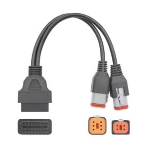 Harley Davidson ELM327 Bộ Chuyển Đổi Máy Quét Chẩn Đoán Obd2 6Pin 4Pin Sang 16PIN Xe Máy Công Cụ Cáp Mở Rộng Hai Trong Một
