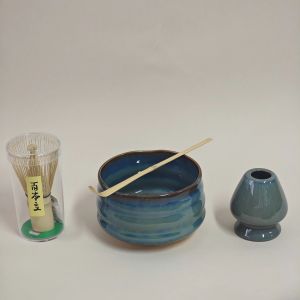 ชุดชงชาญี่ปุ่นสไตล์ดั้งเดิม ชุดชงชาญี่ปุ่น ช้อนชา ชามชงชา แปรงชงชา อุปกรณ์ชงชา ชุดสี่ชิ้นสำหรับผู้เริ่มต้น