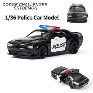 1:36 Ford Mustang Police Car Model Toy Alloy Diecasts Dodge Vehicles Model Simulation Car with Pull Back Collection Kids Gifts