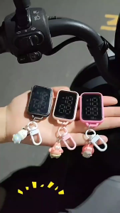 【E-WOITD】 นาฬิกาอิเล็กทรอนิกส์ดิจิทัล LED พวงกุญแจของขวัญเรืองแสงนาฬิกาแขวนอเนกประสงค์สำหรับเด็กนาฬิกาพก