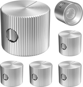 DaierTek 6 CÁI 6.35MM Nút Chỉnh Âm Bằng Kim Loại Màu Bạc Có Vít Cố Định Dành Cho Bàn Đạp Guitar Và Amply Trục 1/4 Phụ Kiện Đàn Guitar