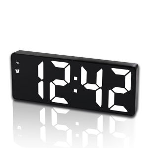 LED Digital Alarm Clock Portable Travel Clock for Bedroom Office  Kitchen Easy to Read Home Decor Battery Mains Powered