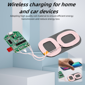 15W dual coil wireless charging module wireless charger PCBA multi-purpose home car equipment wireless charging Type-C interface