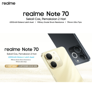 realme Note 70 4GB+8GB*|64GB (6300mAh Baterai BESAR | Military Grade Shock Resistance | 7.94mm ultra tipis | Pulse Light)