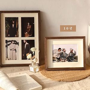 HOL Minimalist Nordic Vintage Rustic Wooden Photo Picture Frame Hanging Wall Frames Desktop Display Home Decor - Multiple Pictures