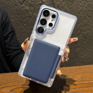 Card Slot Holder Transparent Phone Case for Samsung S26 S25 S24 Plus S23 S22 S26 Ultra Hybrid Armor Protection Shockproof Cover