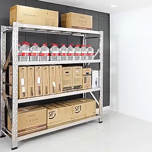 YOYO Stainless Steel Heavy Duty Metal Storage Rack Adjustable Shelving Unit Steel Shelf Organizer for Warehouse Garage Kitchen Office Storage Rack