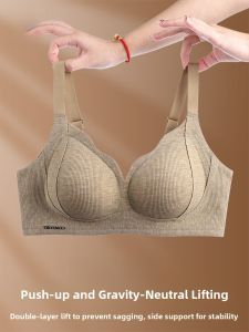 Miiow | Cat Woman Underwear Womens Large Chest Small Lift Gathered Auxiliary Breast Reduction Anti-Sagging Four Seasons New Red Bra